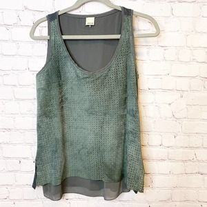 Ecru Suede Sleeveless top Small